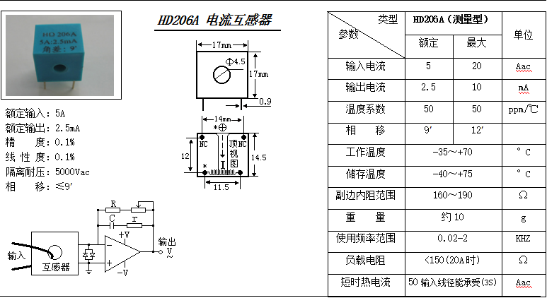 HD206A參數