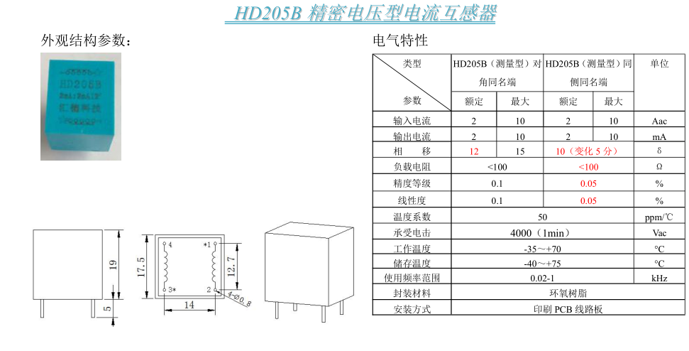 HD205B參數(shù)